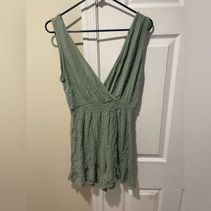 Rewind Olive Green Romper